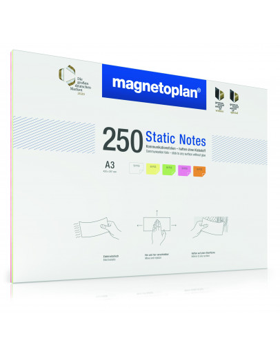 Карточки маркерные полимерные A3 разноцветные Magnetoplan Static Notes Assorted Set (11250310)
