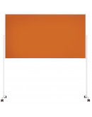 Доска модерационная мобильная 1000x1800 оранжевая, каркас белый Magnetoplan Design-Seminarboard VarioPin Mobile Felt-Orange WhiteEdition (1181144)