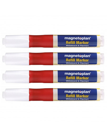 Маркеры универсальные заправляемые Magnetoplan Refillable Marker Red Set (1228506)
