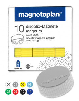 Магниты круглые 34/2 желтые Magnetoplan Discofix Magnum Yellow Set (1660002)