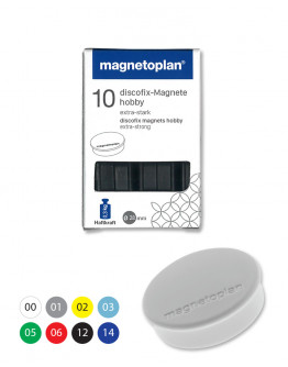 Магниты круглые 24/0.3 белые Magnetoplan Discofix Hobby White Set (1664500)