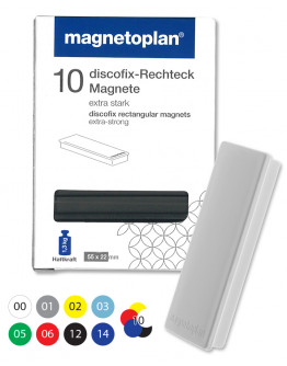 Магниты прямоугольные 55x22/1.3 разноцветные Magnetoplan Rechteck Assorted Set (1665110)